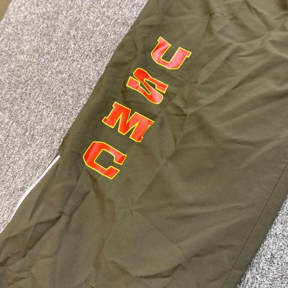 New Balance USMC Medium Long Olive Green‎ Athletic Track Pants Men's Reflective
